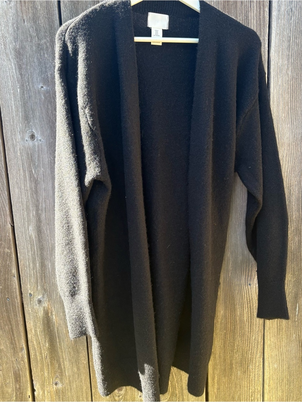 H&M Black Open-Front Women's Long Cardigan - Picture 3 of 3